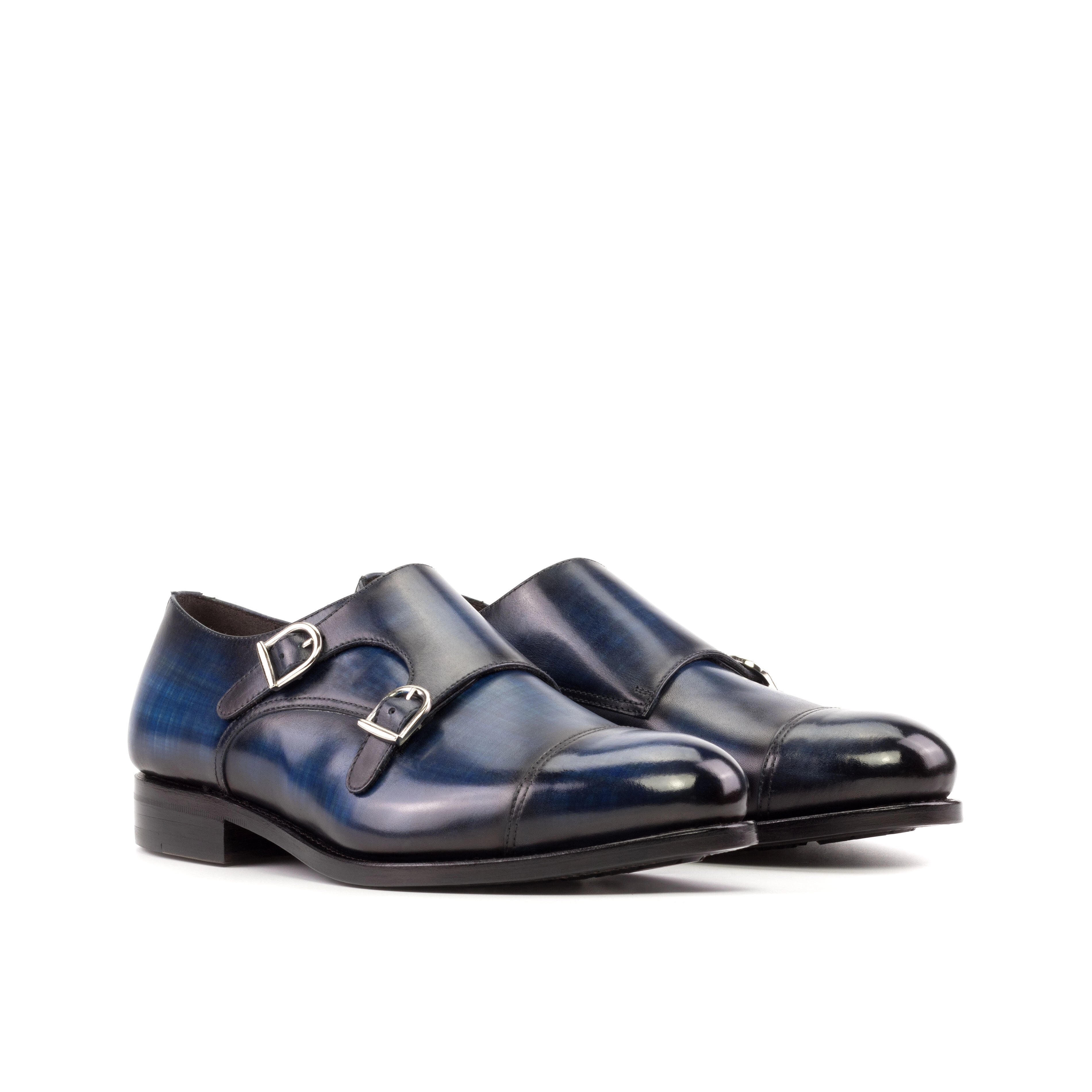 Navy Double Monk Capo Shoes