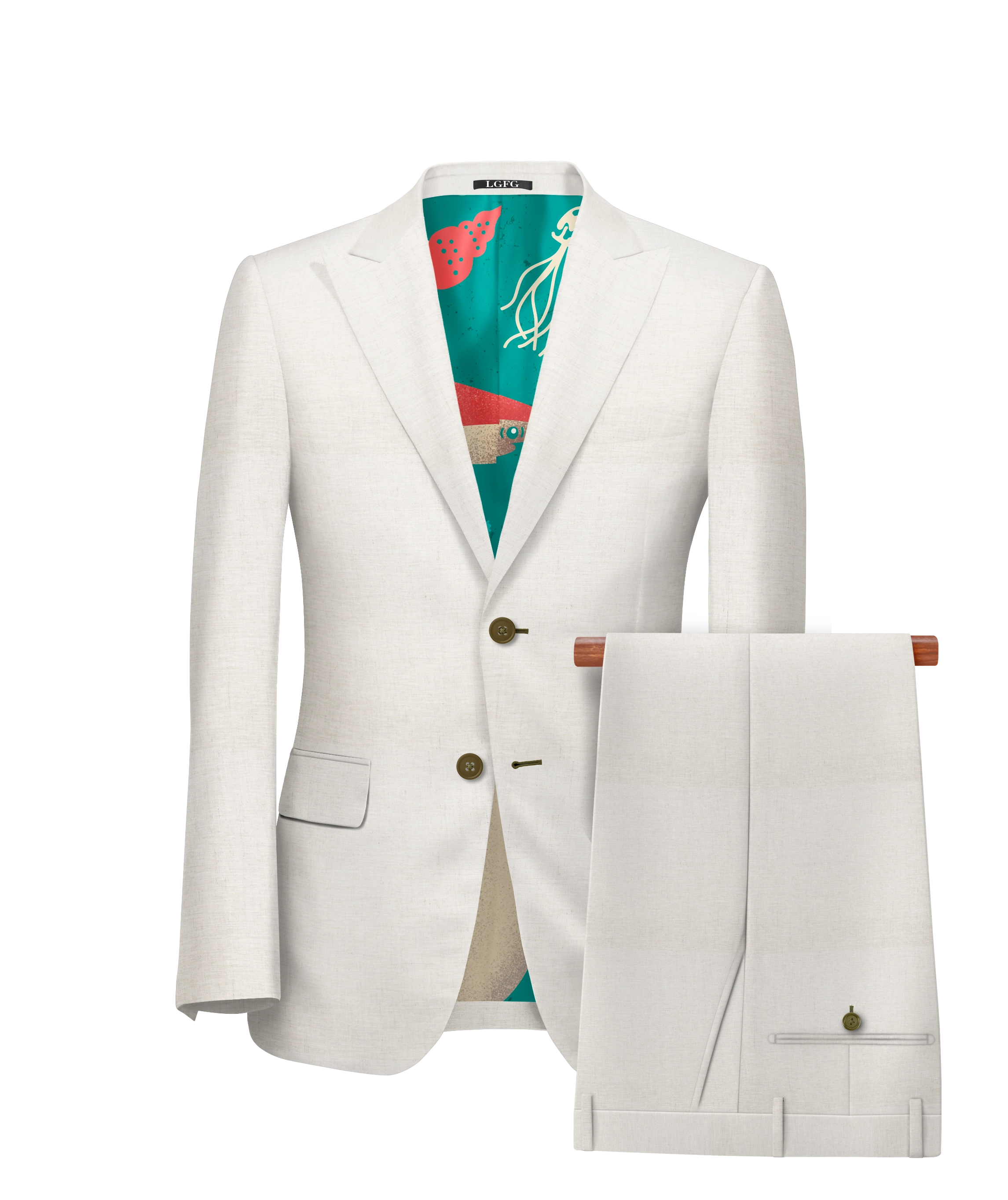 Sleep with the fishes Beige Linen Summer Suit