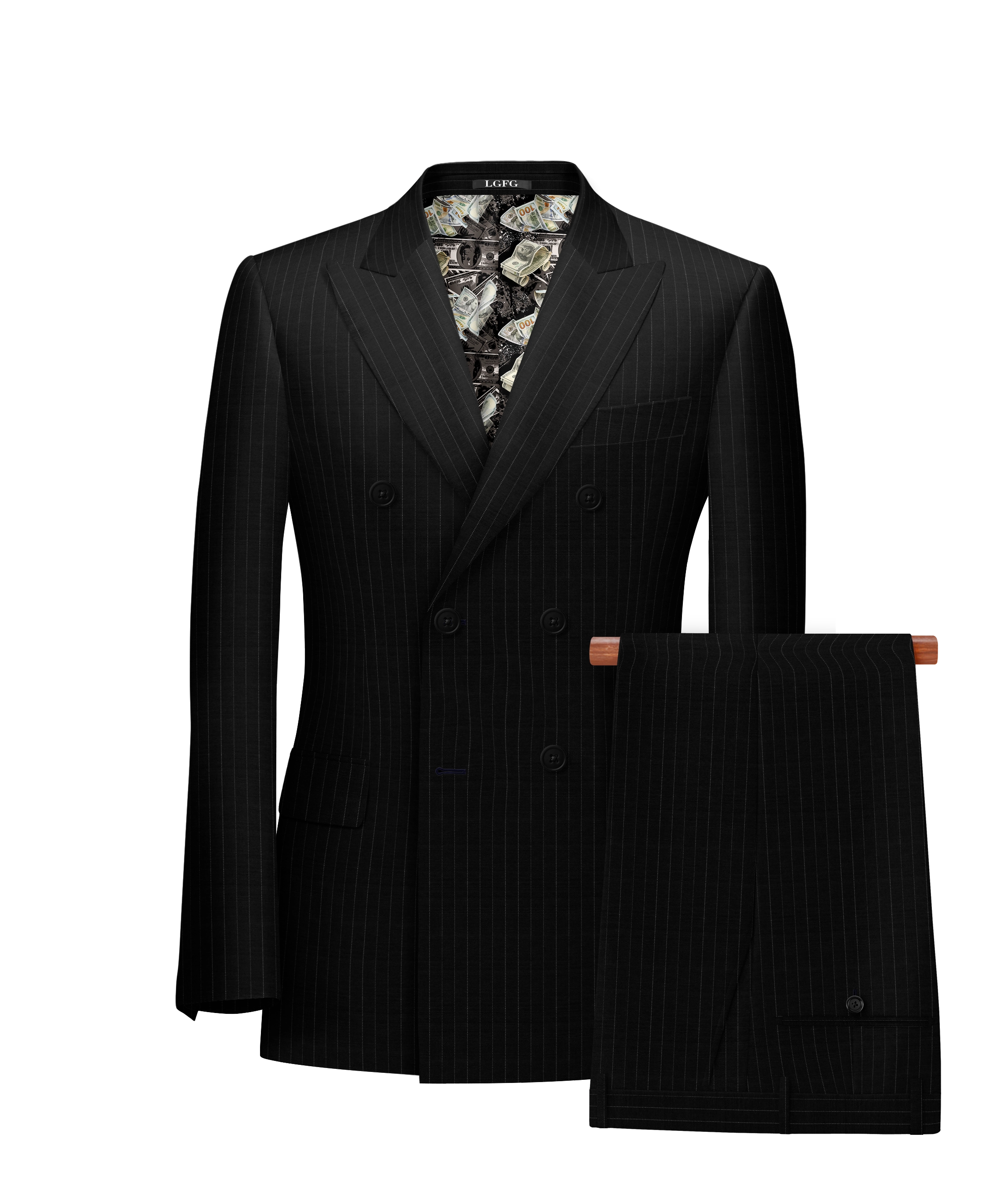 The Black Money Double-Breasted Boardroom Suit