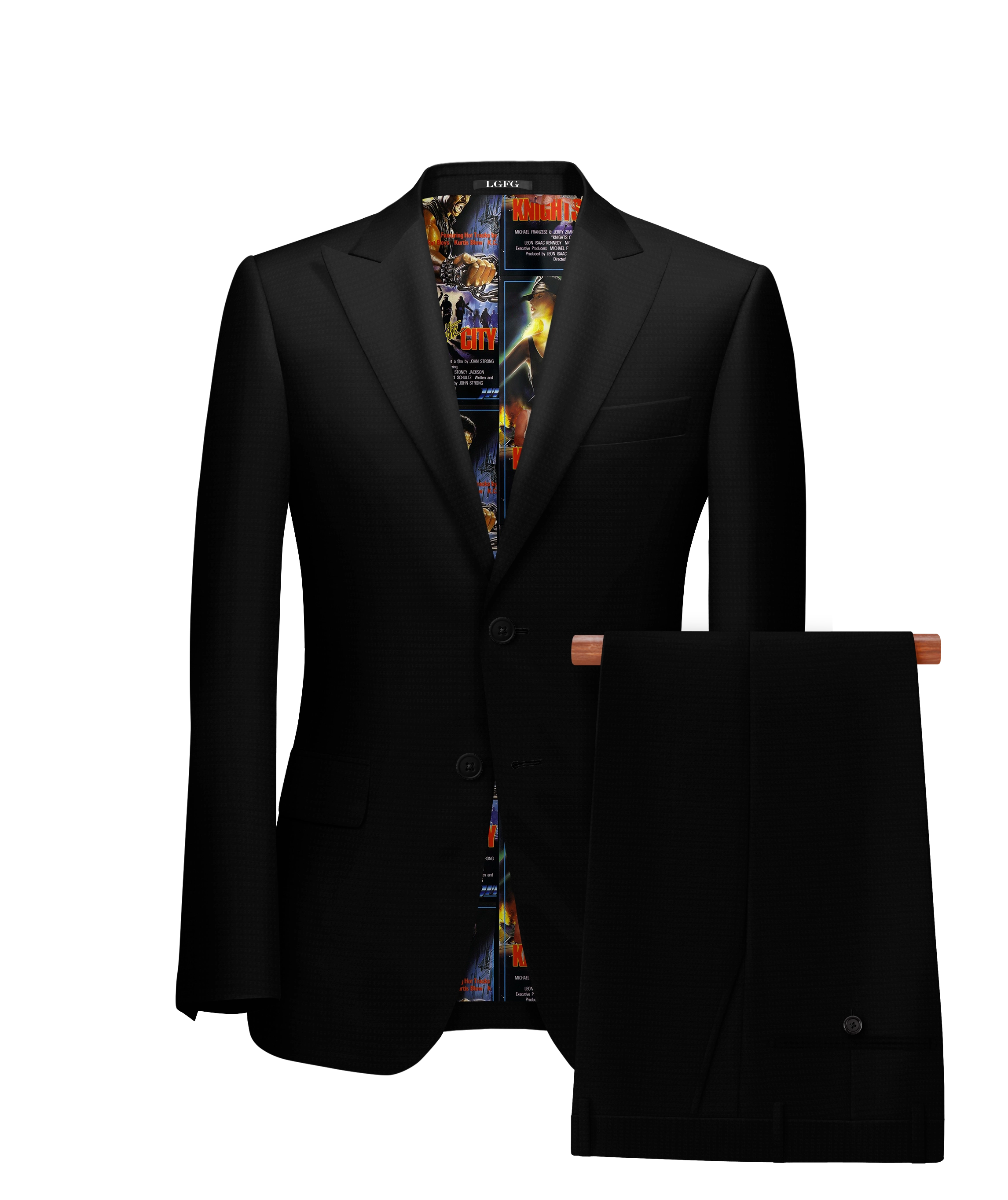 Black Pinstripe Kennedy All-Season, 2 Button Single Breasted LGFG Suit