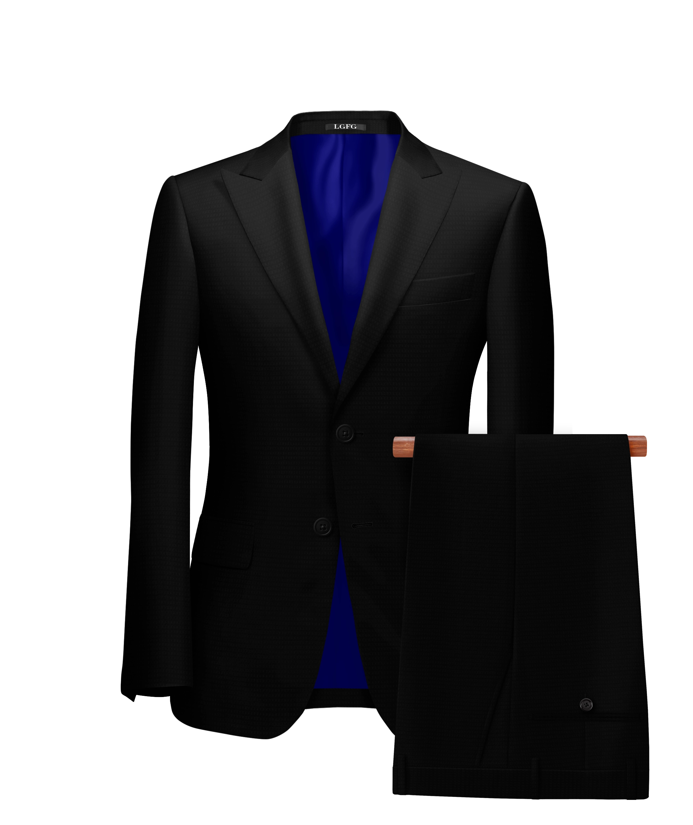 Black Pinstripe Kennedy All-Season, 2 Button Single Breasted LGFG Suit