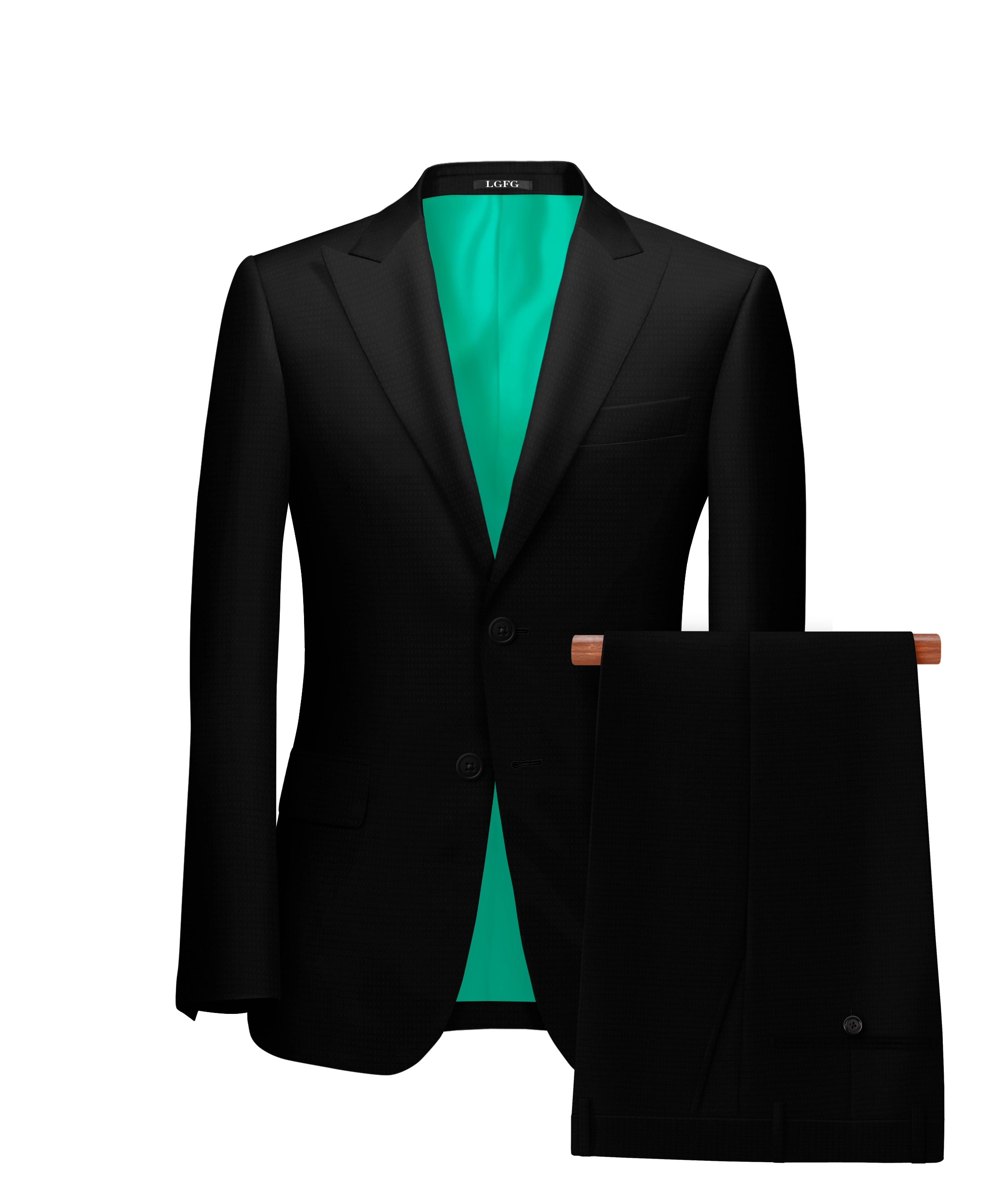 Black Pinstripe Kennedy All-Season, 2 Button Single Breasted LGFG Suit