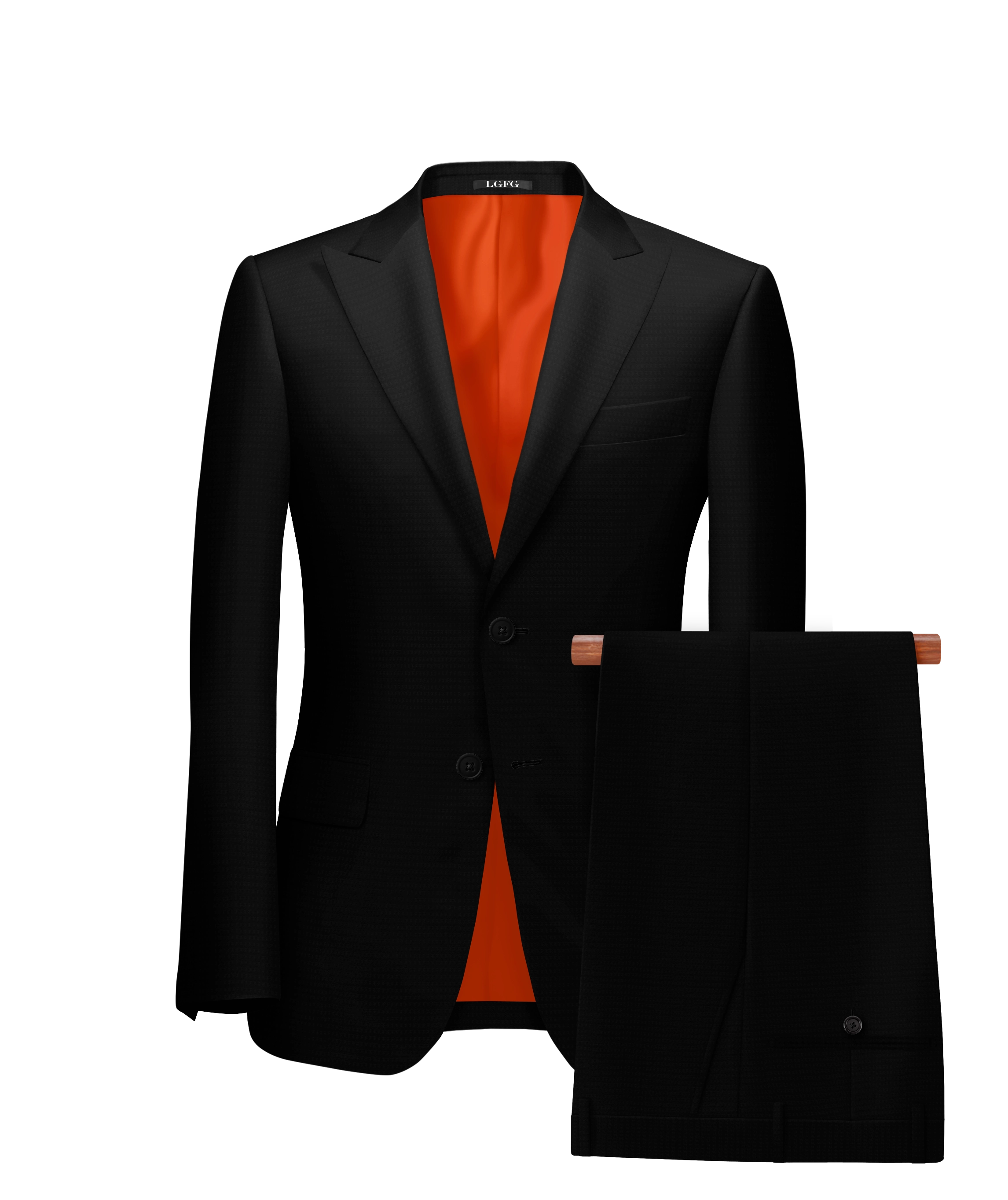 Black Pinstripe Kennedy All-Season, 2 Button Single Breasted LGFG Suit