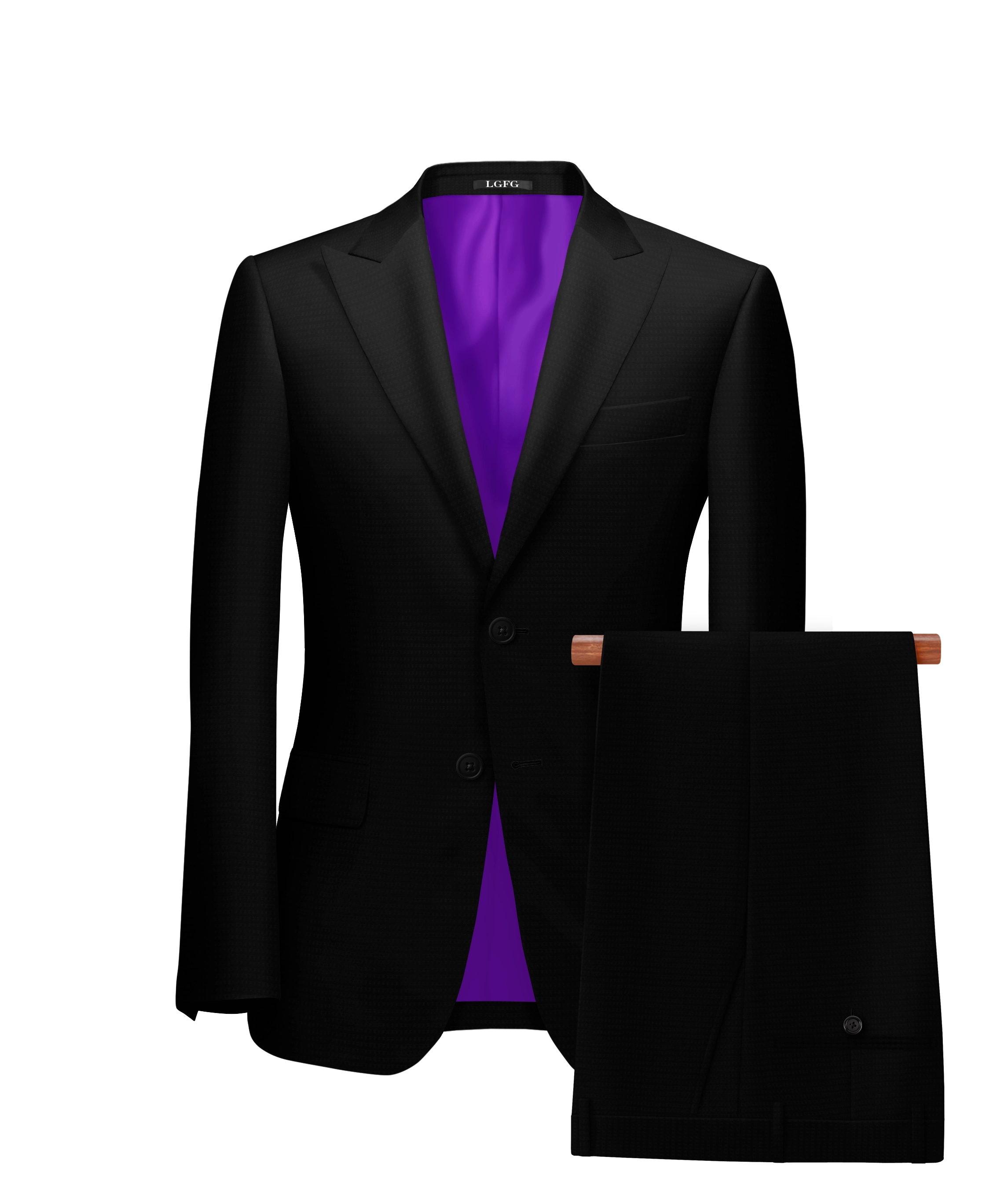 Black Pinstripe Kennedy All-Season, 2 Button Single Breasted LGFG Suit
