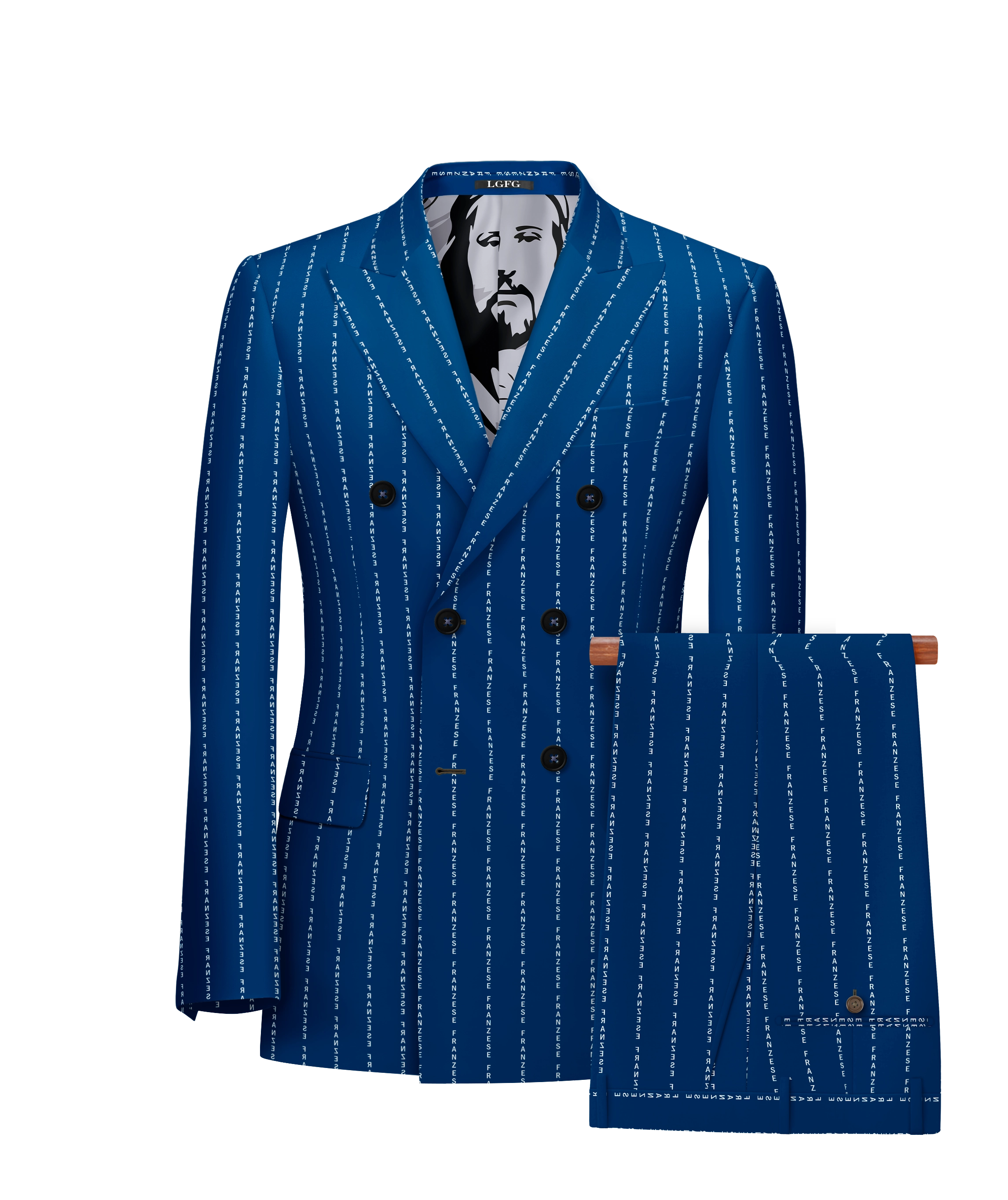 Blue Custom Message in Your Pinstripe