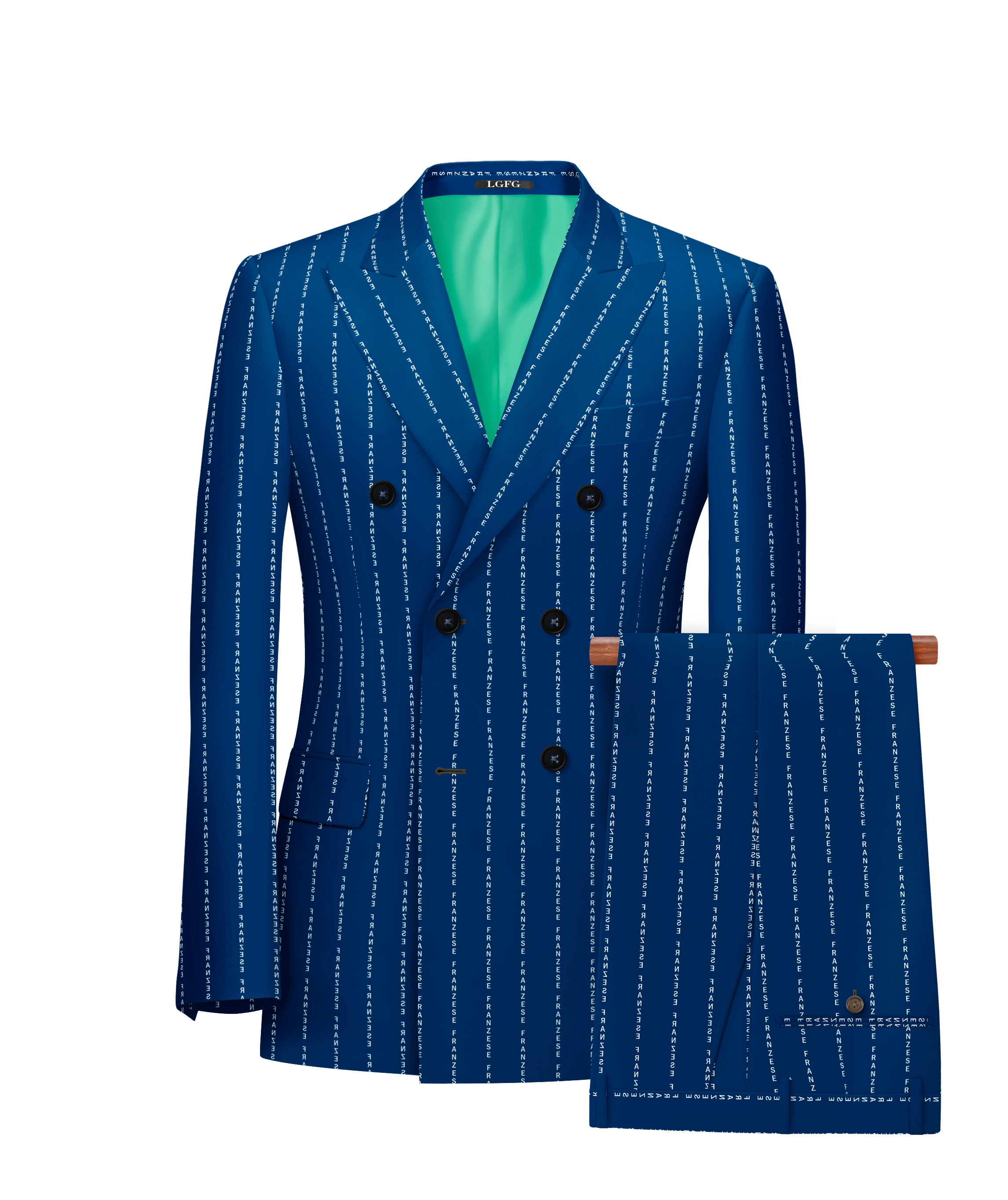 Blue Custom Message in Your Pinstripe