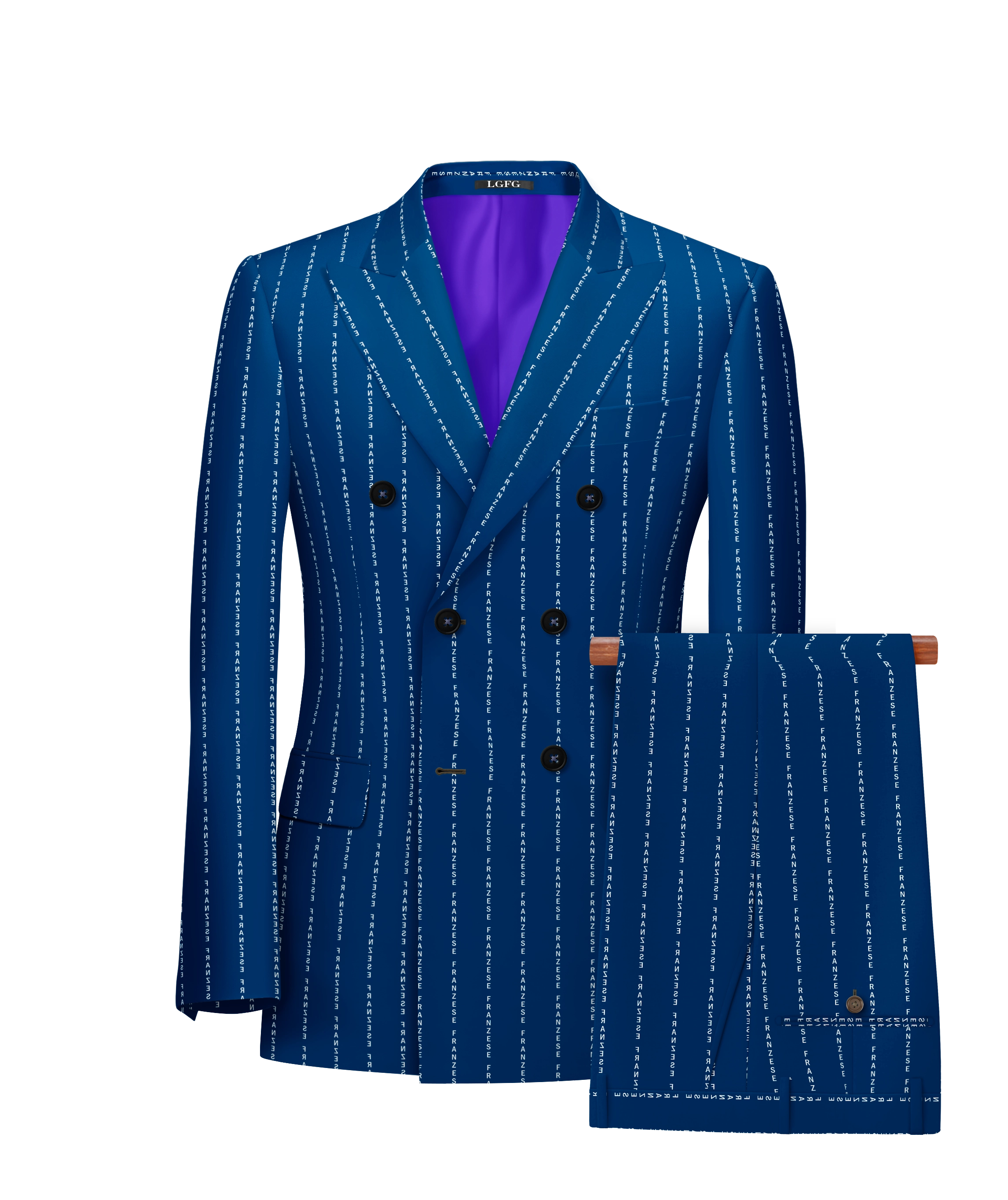 Blue Custom Message in Your Pinstripe