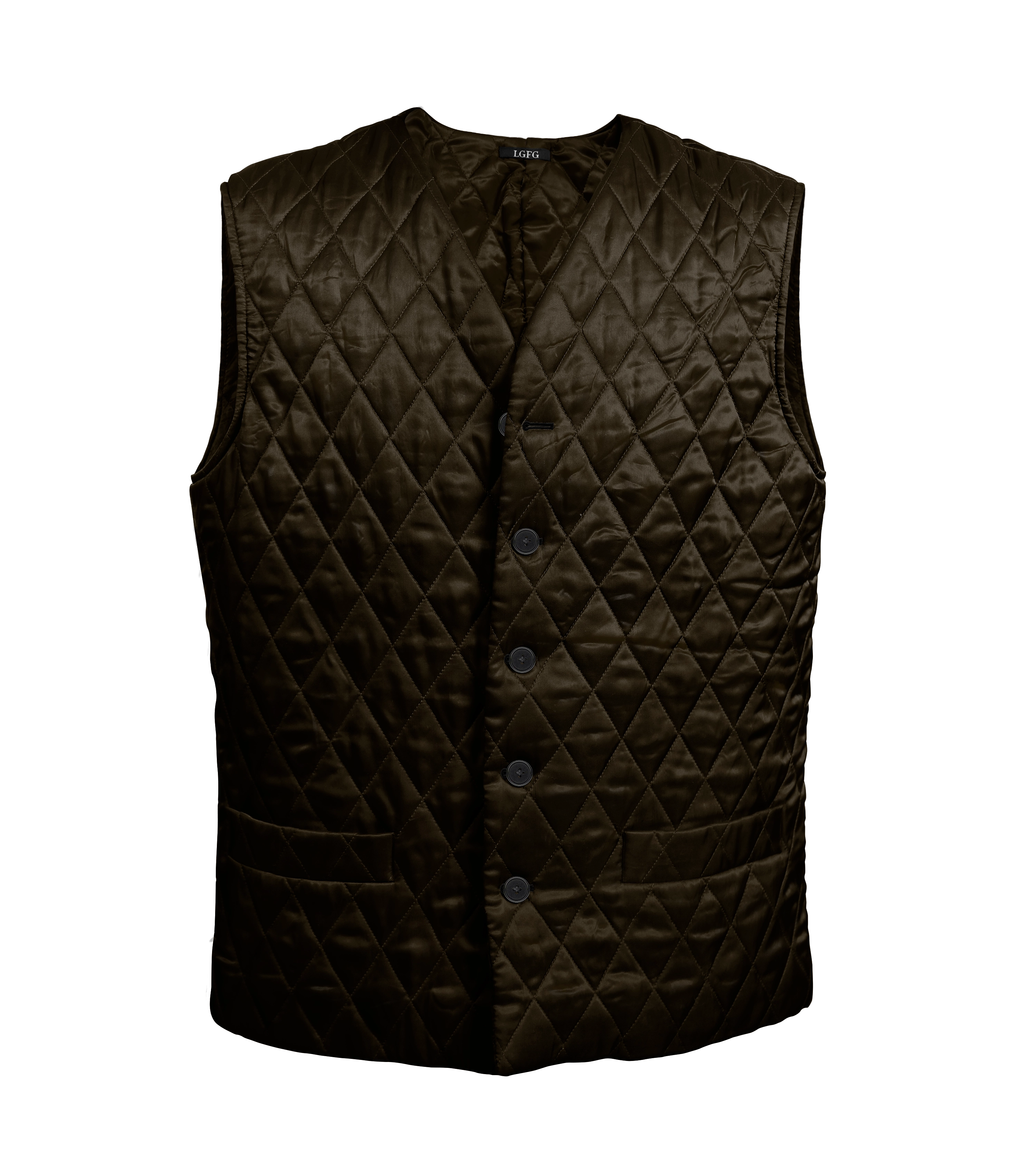 Brown V-neck Thermal Vest