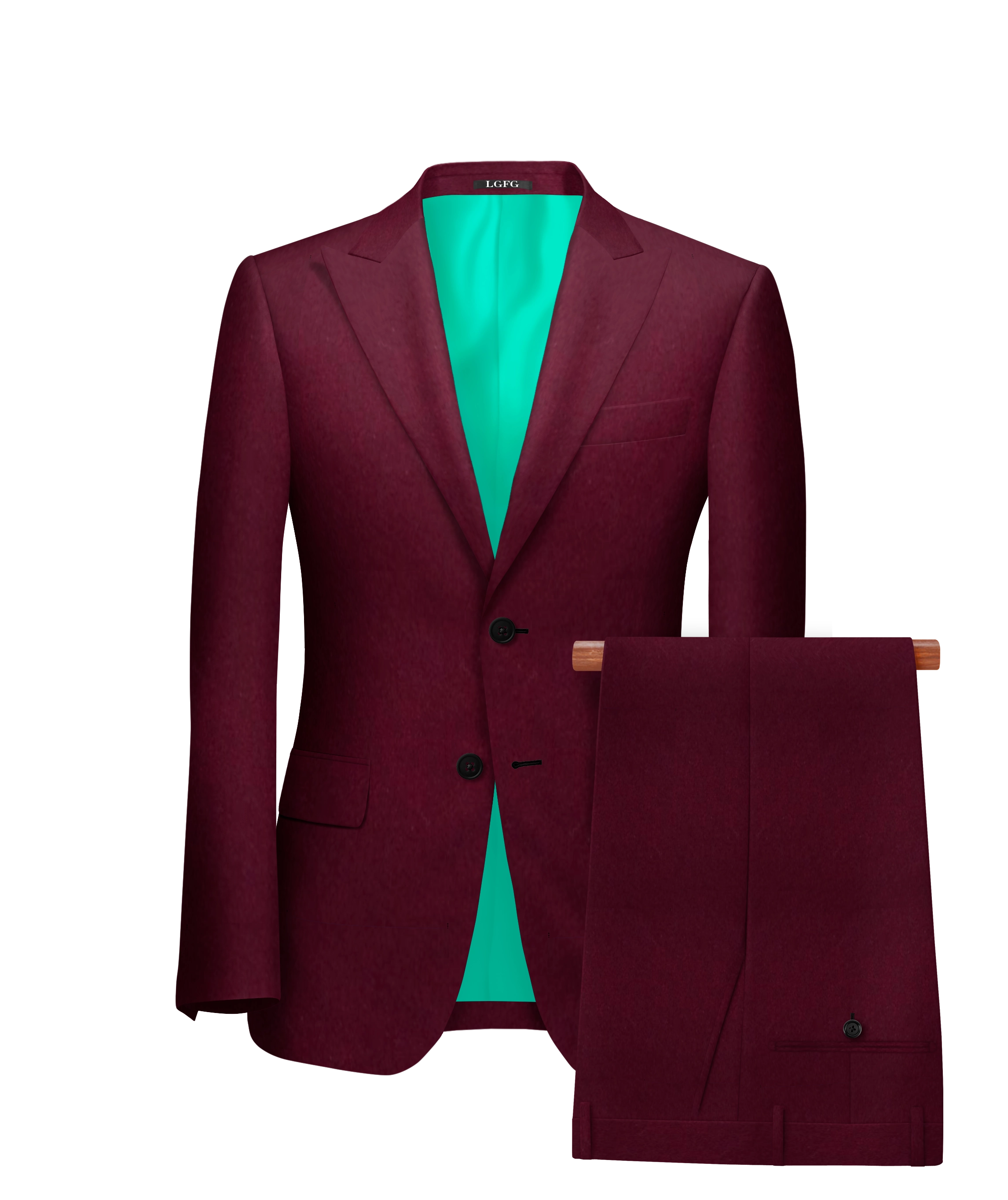 Burgudy Kennedy All-Season, 2 Button Single Breasted LGFG Suit