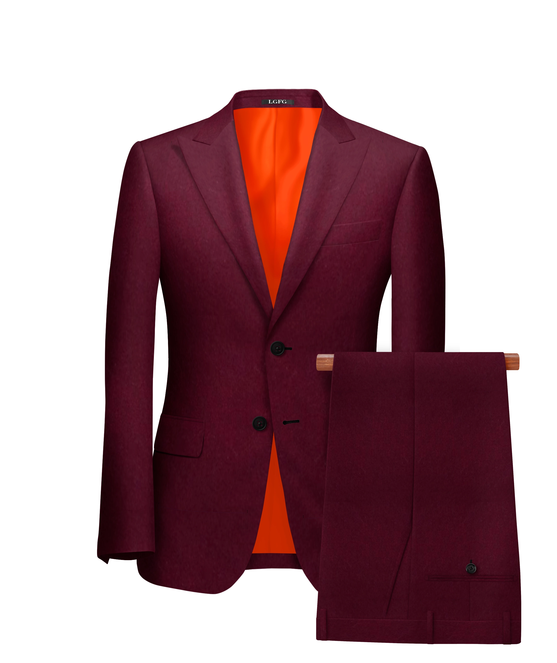 Burgudy Kennedy All-Season, 2 Button Single Breasted LGFG Suit