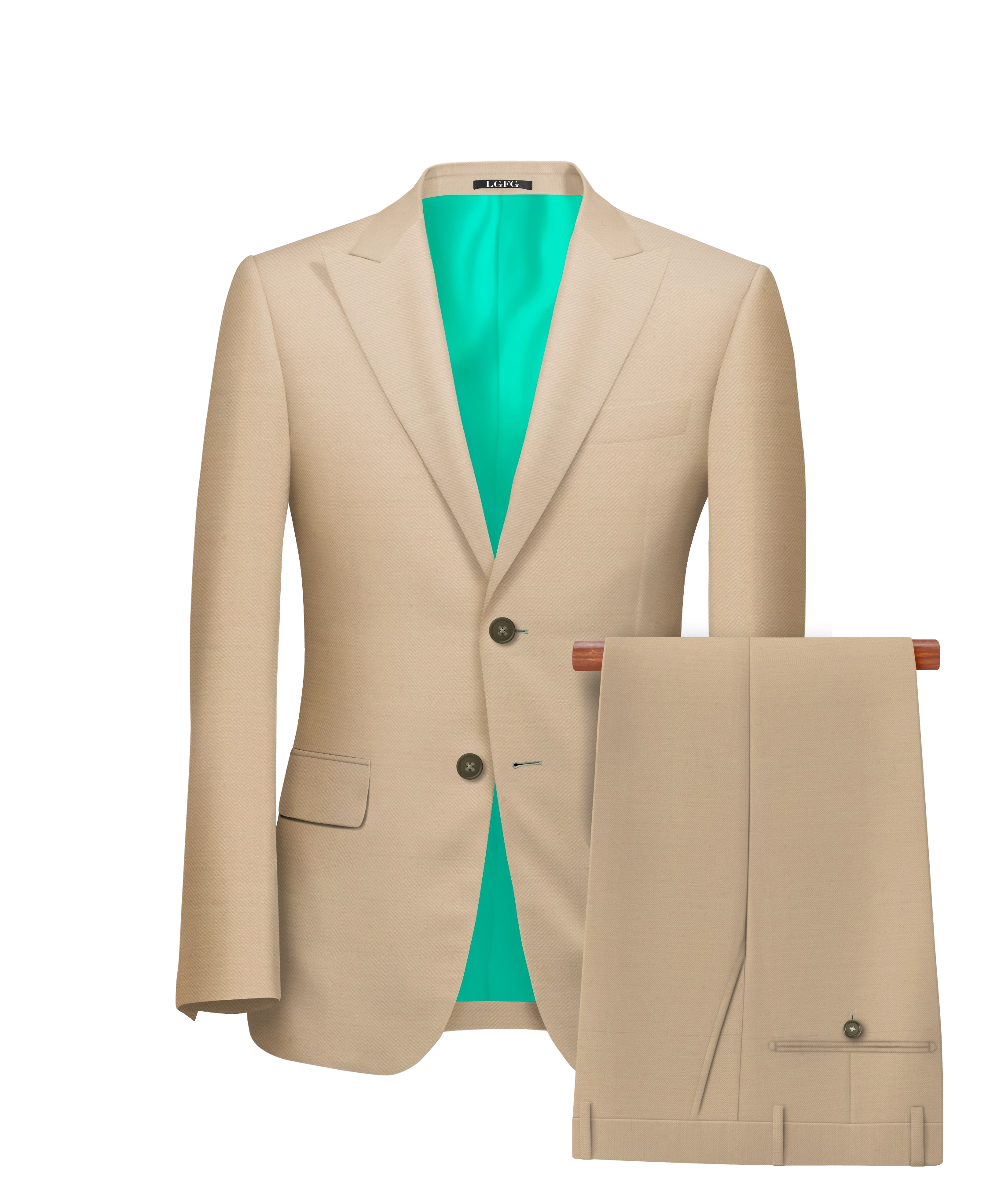 Sand Blue Florida 2 Button LGFG Summer Suit