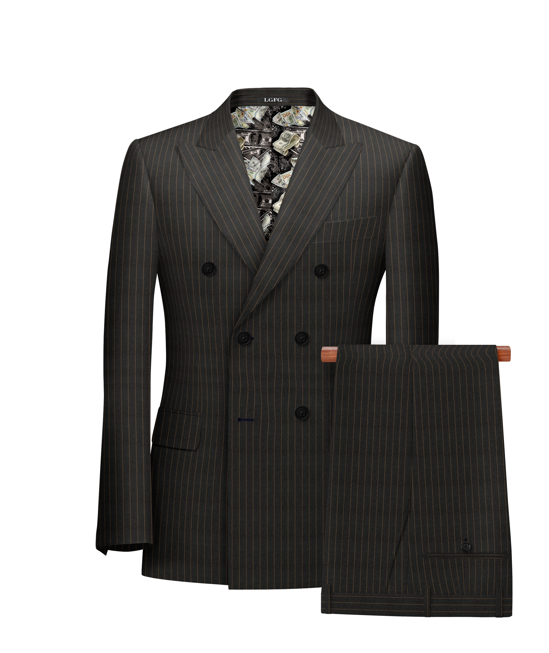 The Grey and Copper Money Double-Breasted Boardroom Suit