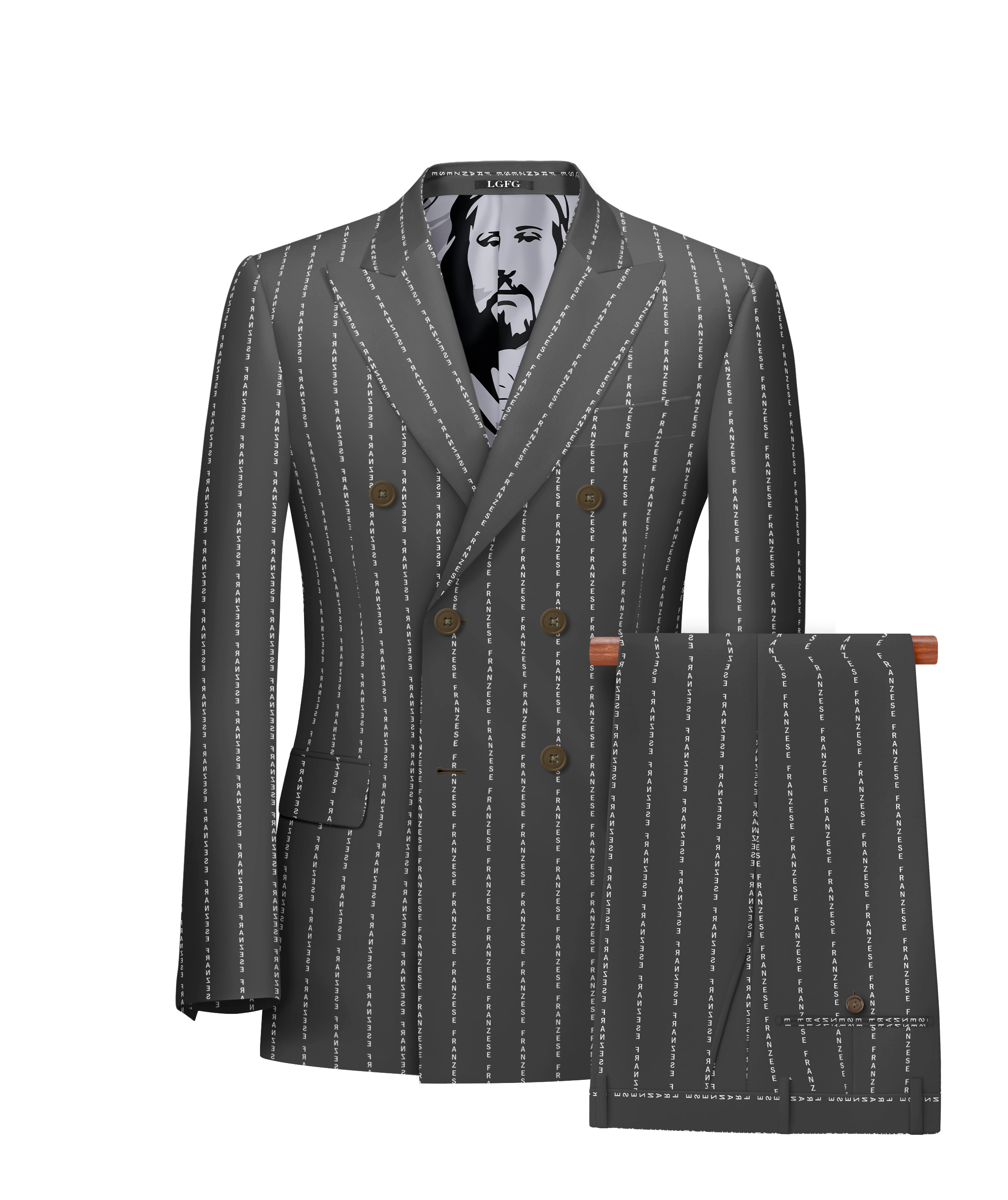 Grey Custom Message in Your Pinstripe
