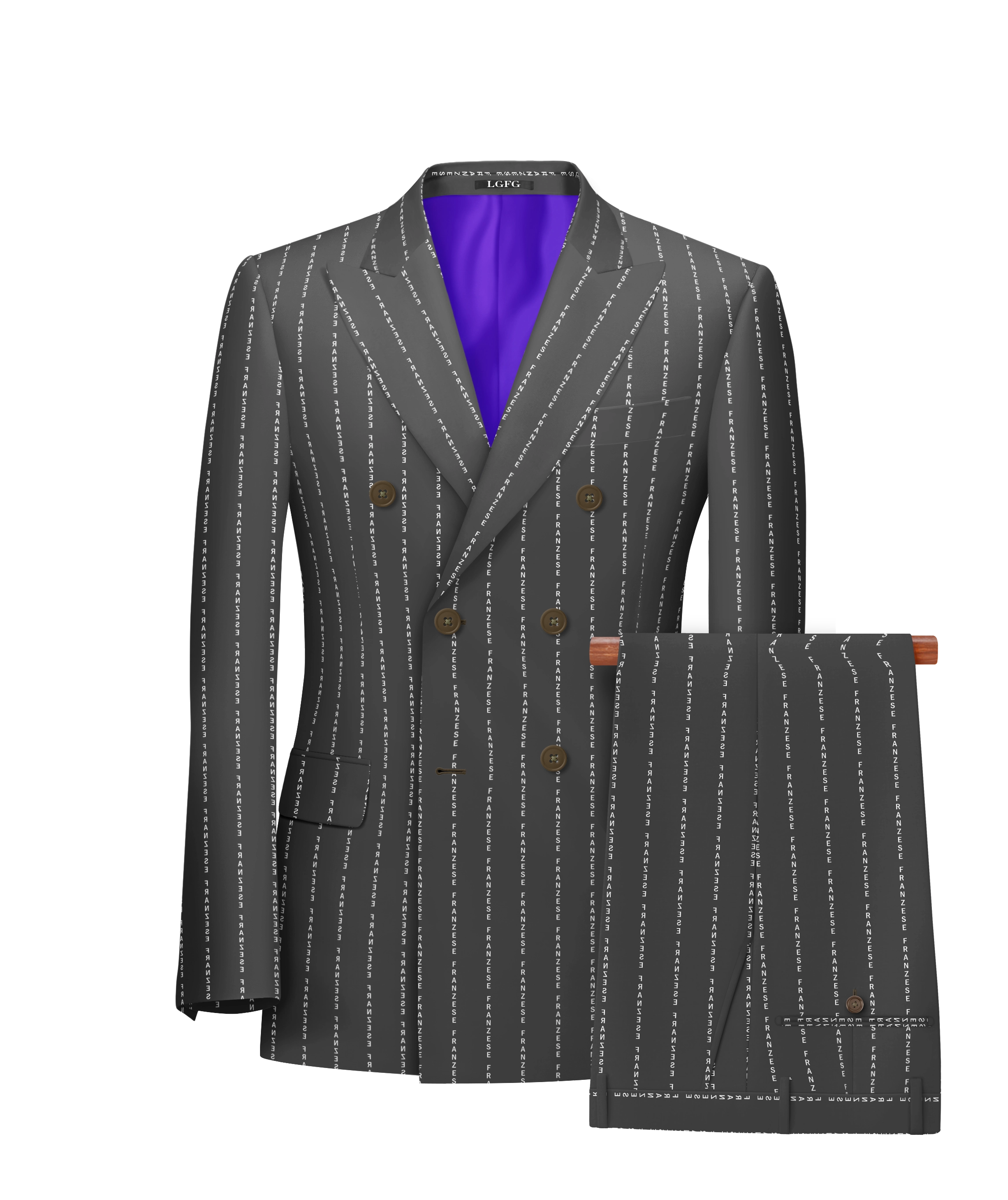 Grey Custom Message in Your Pinstripe