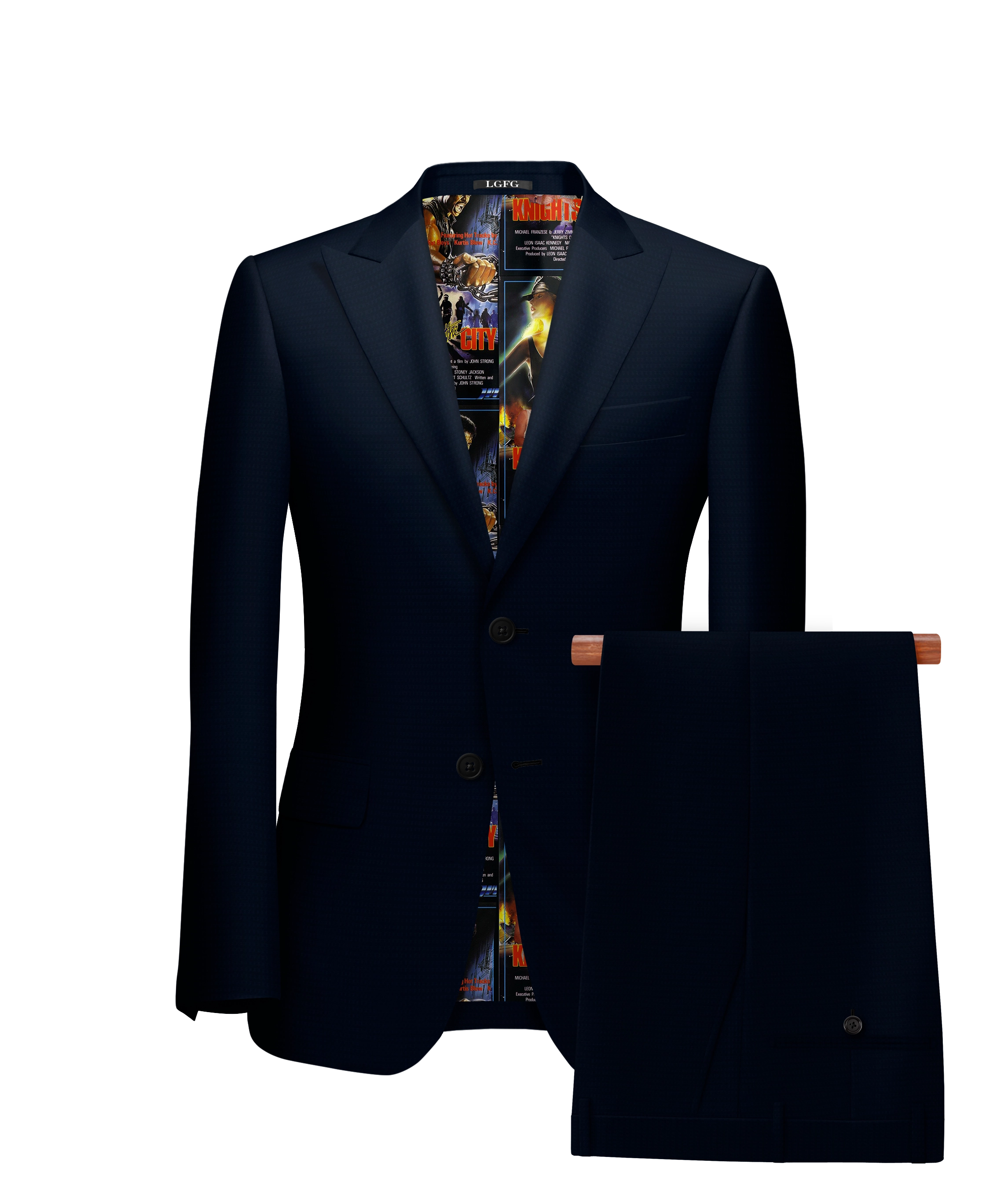Navy Movie Blue Kennedy All-Season, 2 Button Single Breasted LGFG Suit