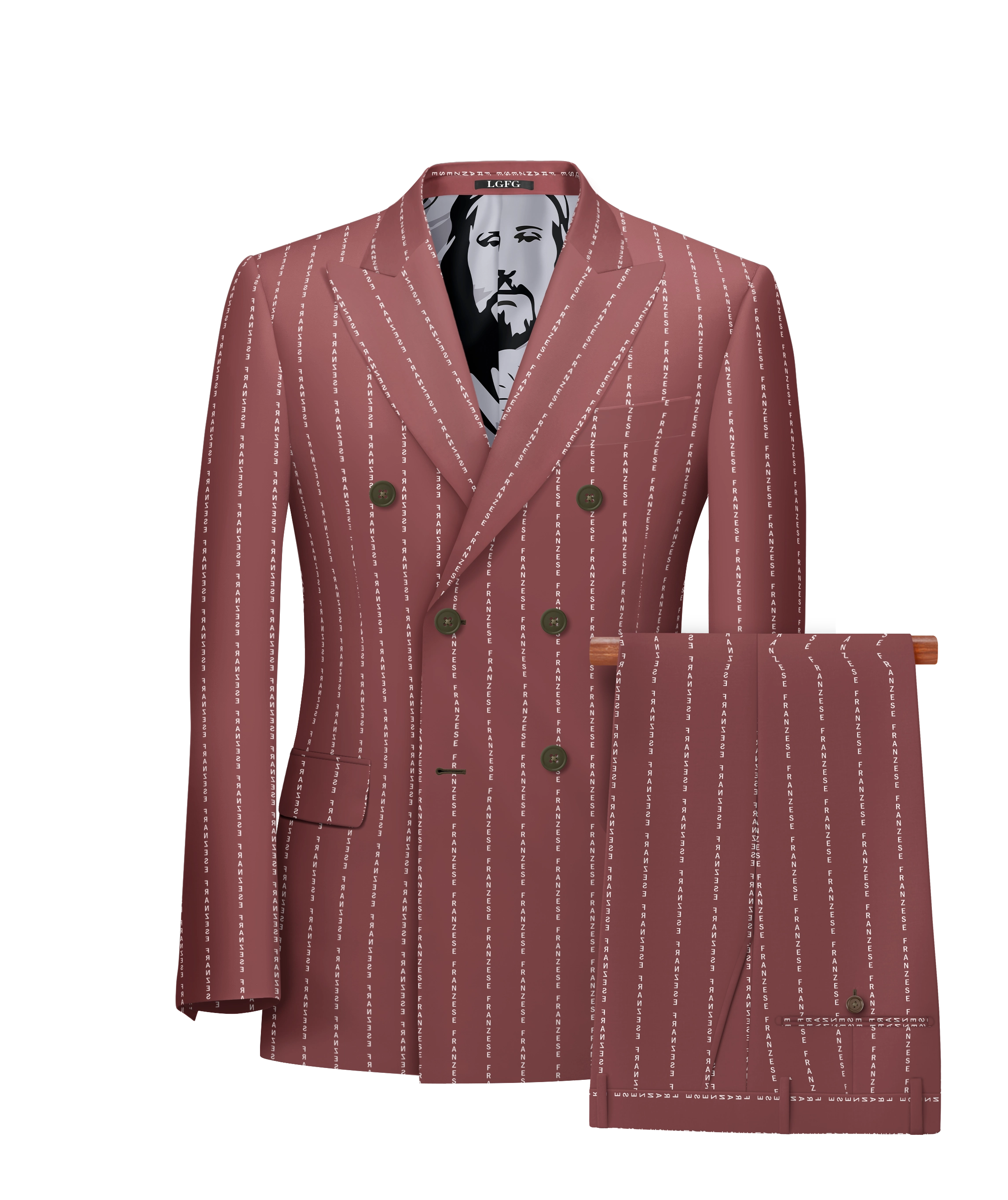 Rose Custom Message in Your Pinstripe