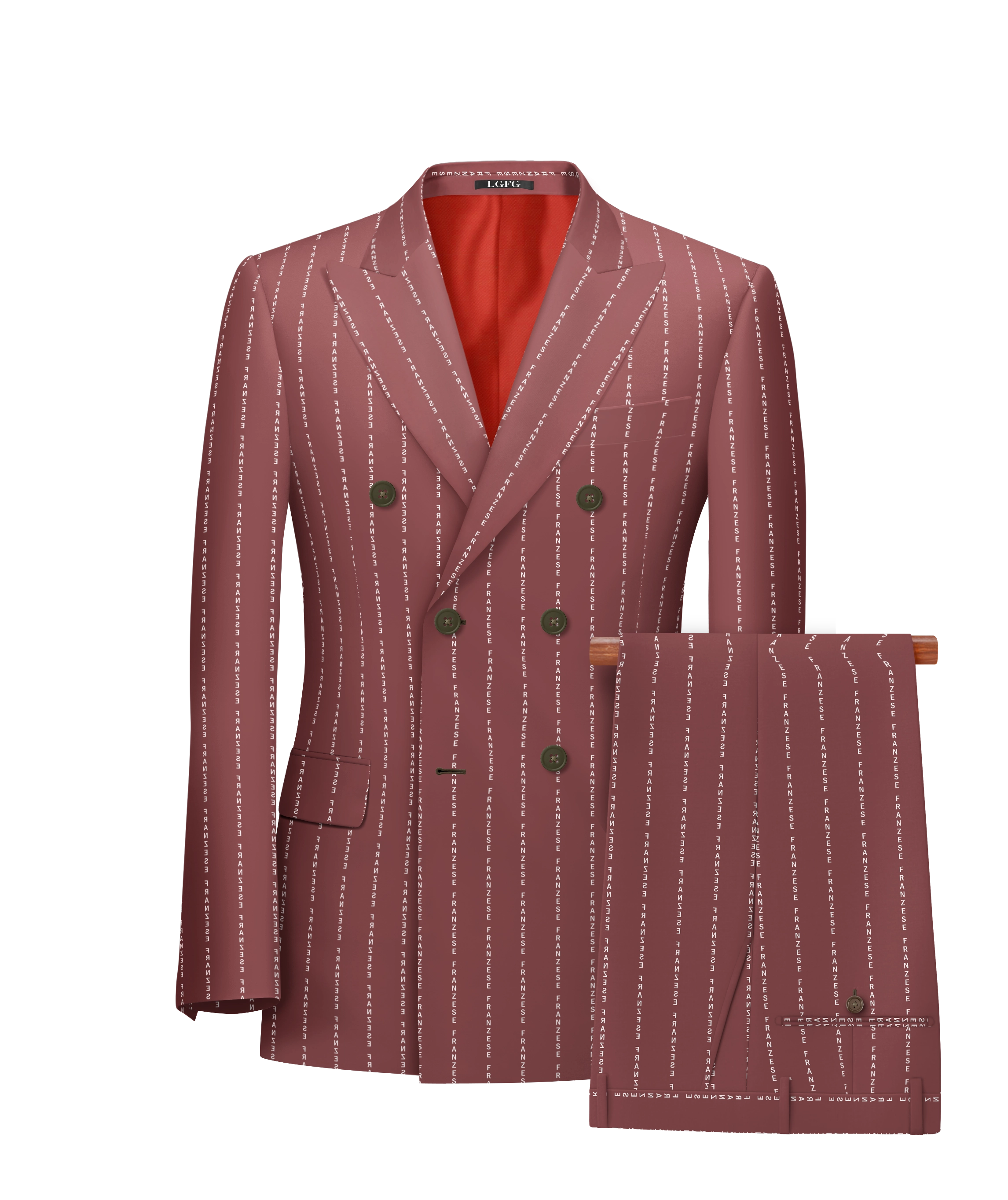 Rose Custom Message in Your Pinstripe