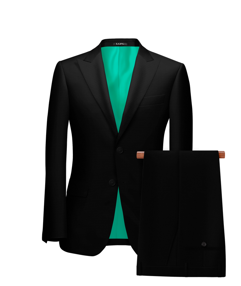 Black Pinstripe Kennedy All-Season, 2 Button Single Breasted LGFG Suit