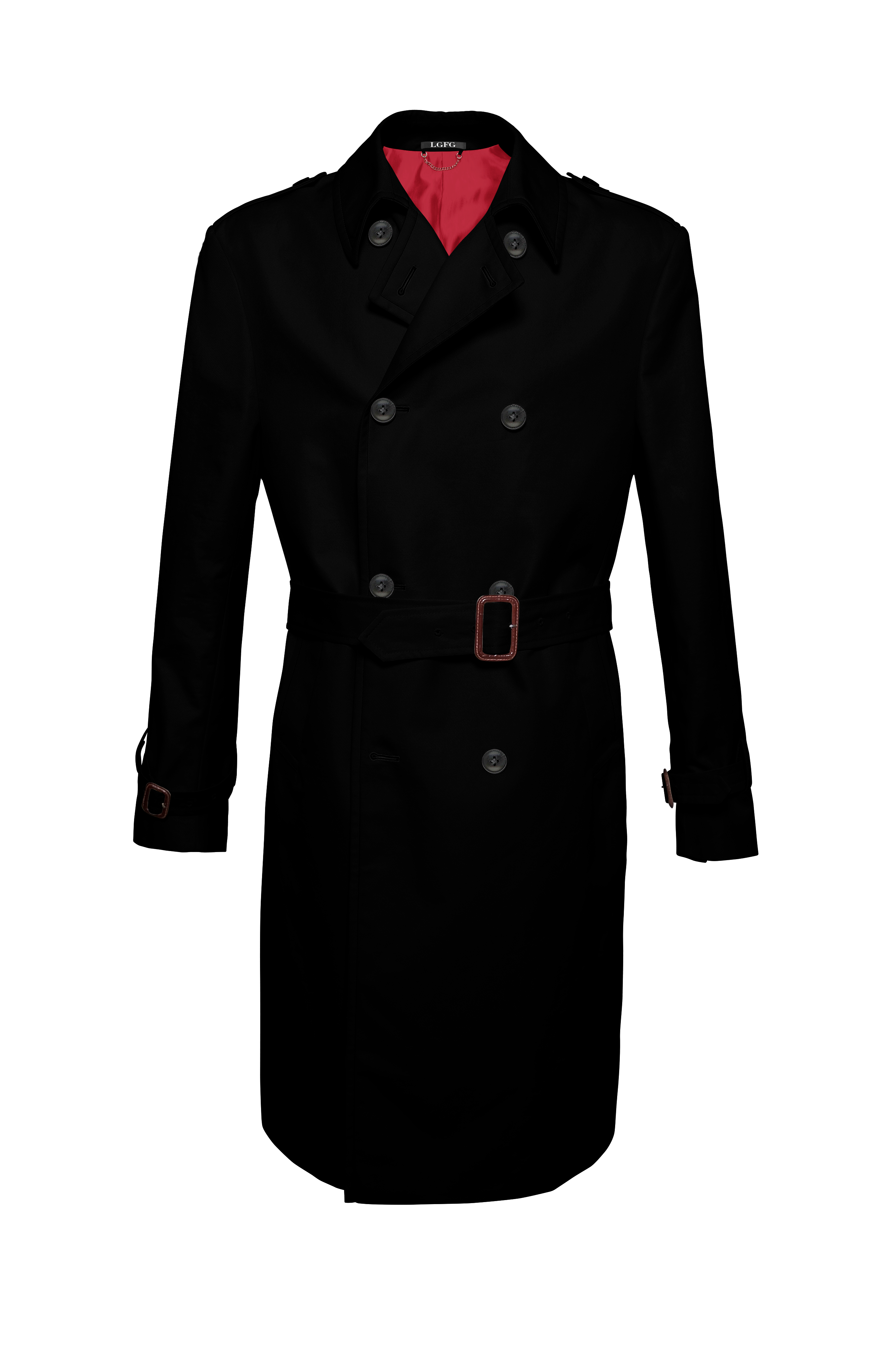 Black Mobster Double Breasted Raincoat