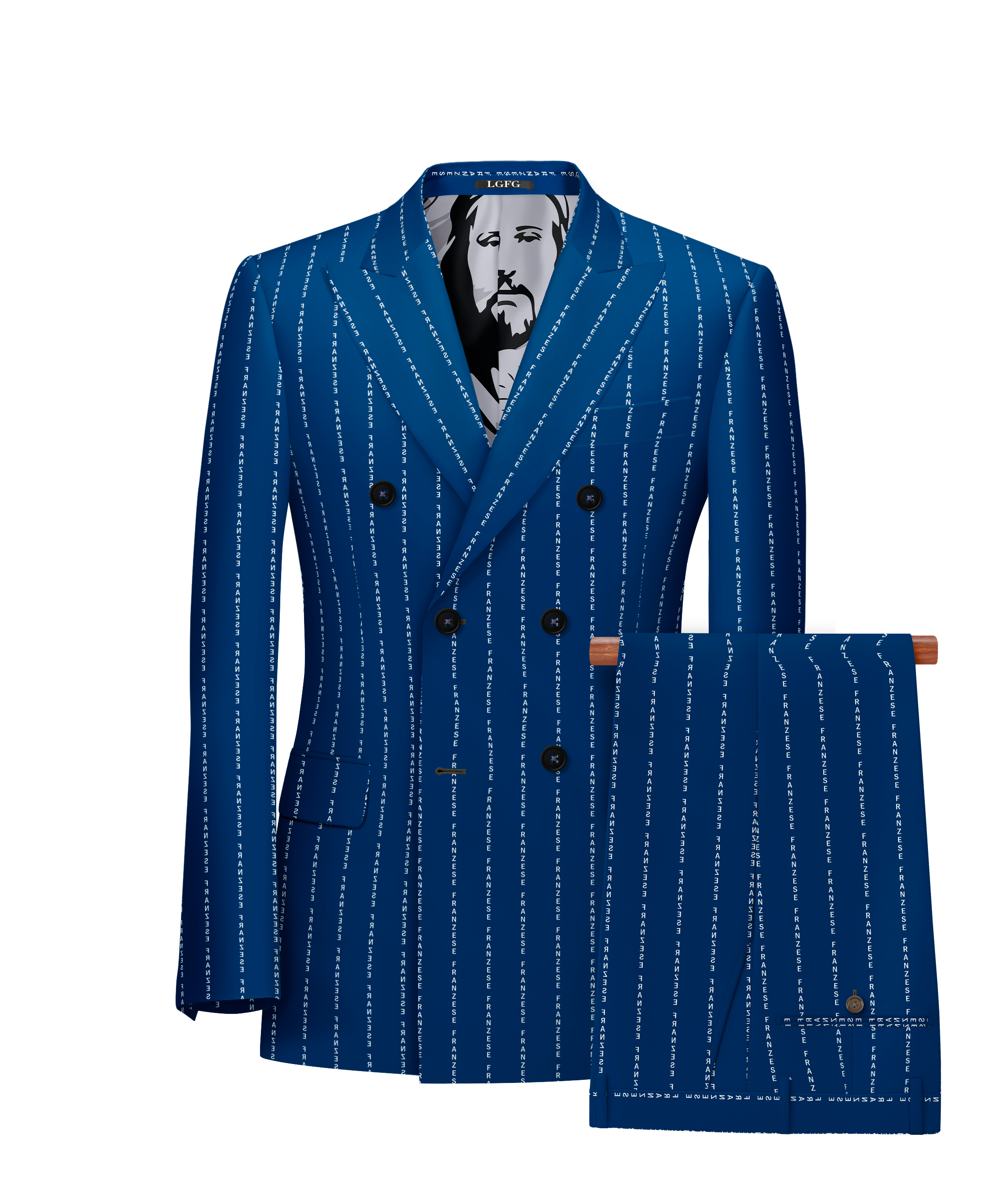 Blue Custom Message in Your Pinstripe