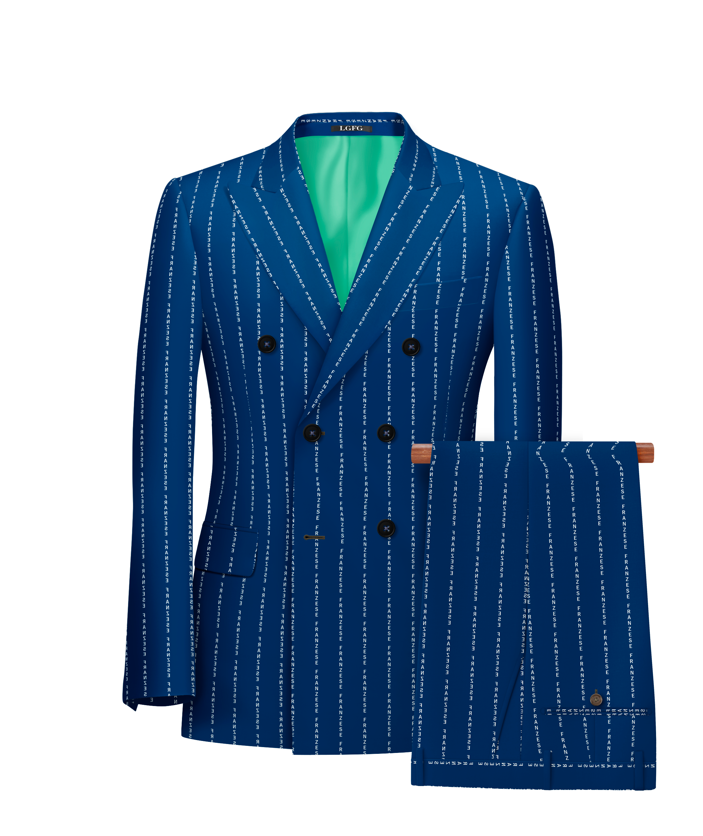 Blue Custom Message in Your Pinstripe