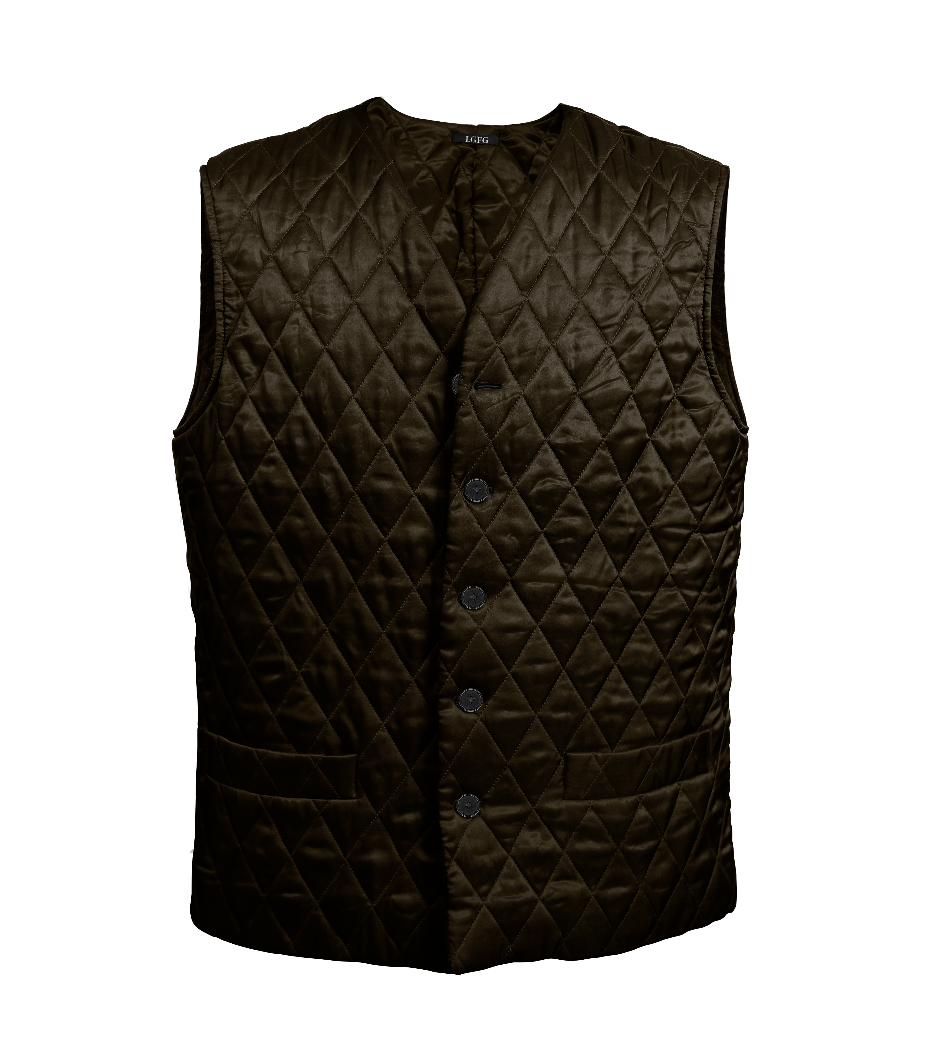 Brown V-neck Thermal Vest