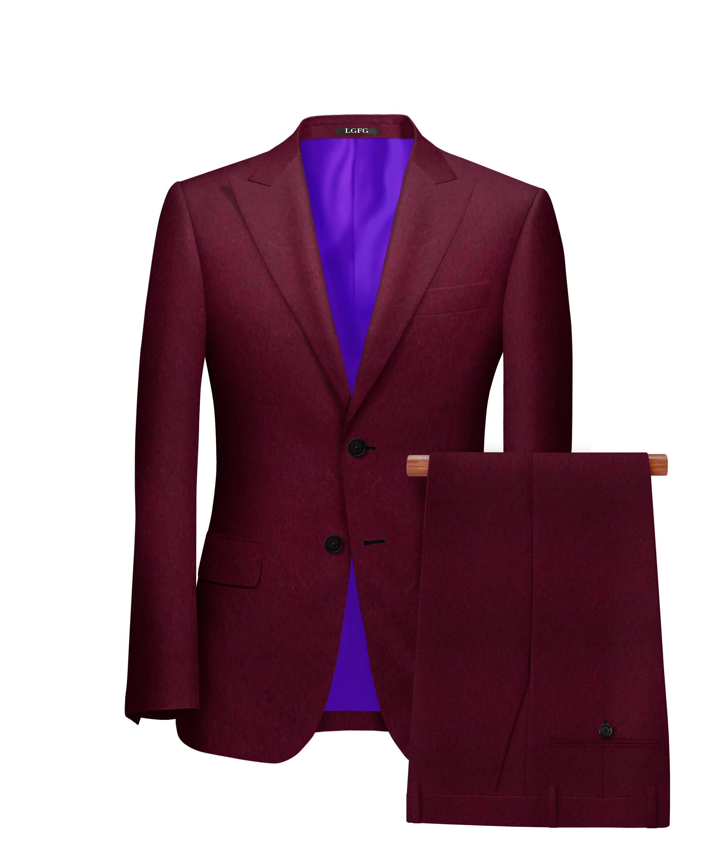 Burgudy Kennedy All-Season, 2 Button Single Breasted LGFG Suit