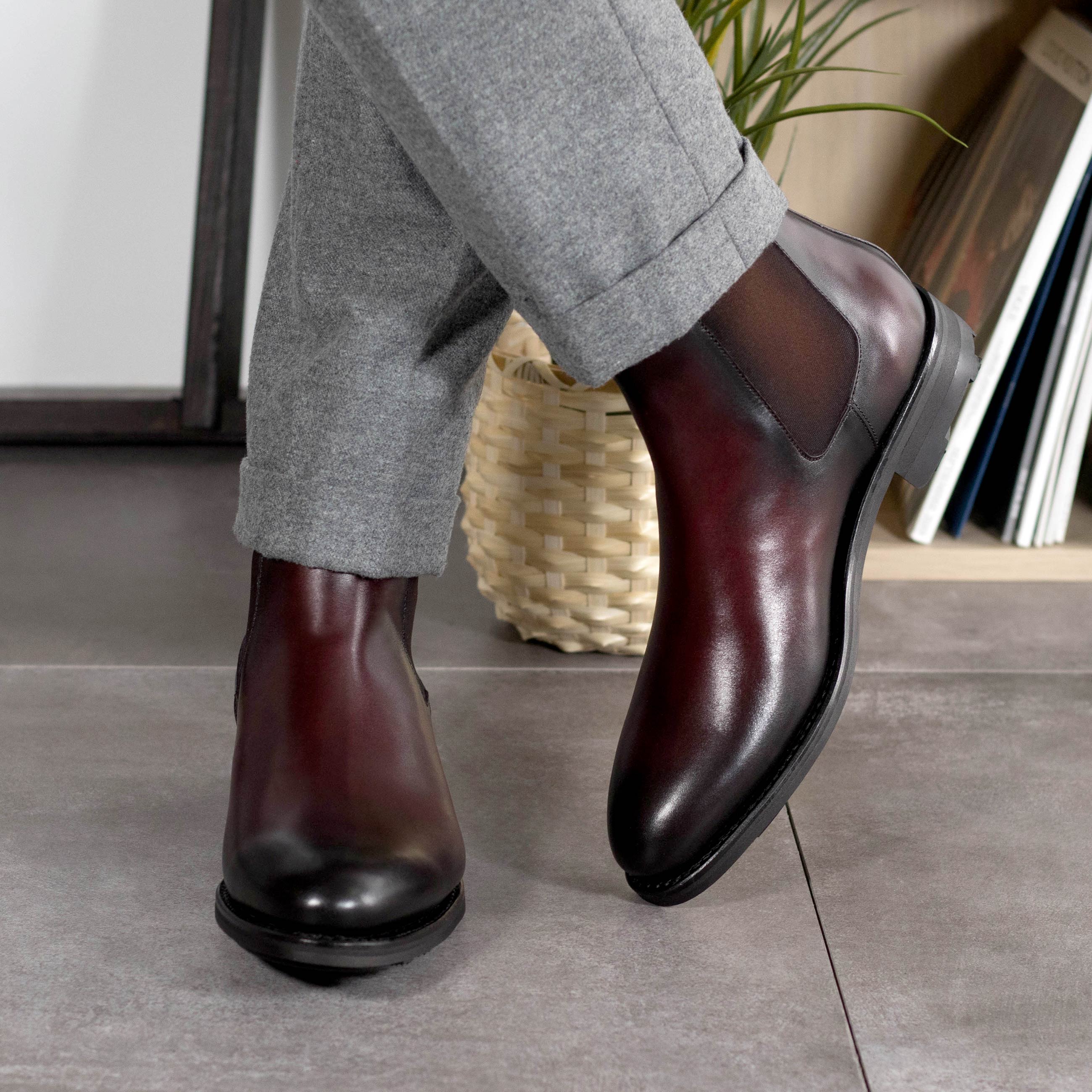 Chelsea Burgundy Burnishing Shoes