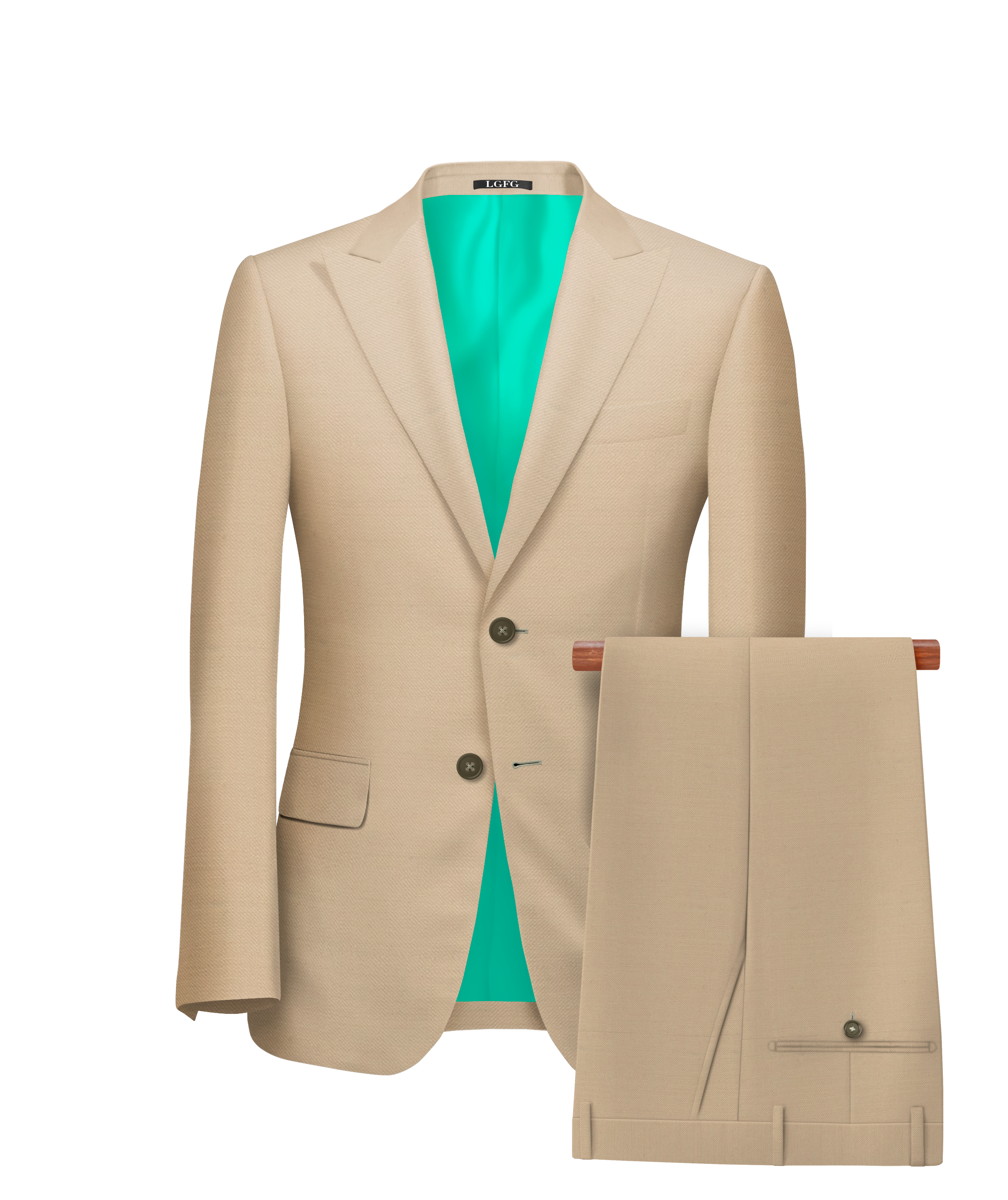 Sand Blue Florida 2 Button LGFG Summer Suit