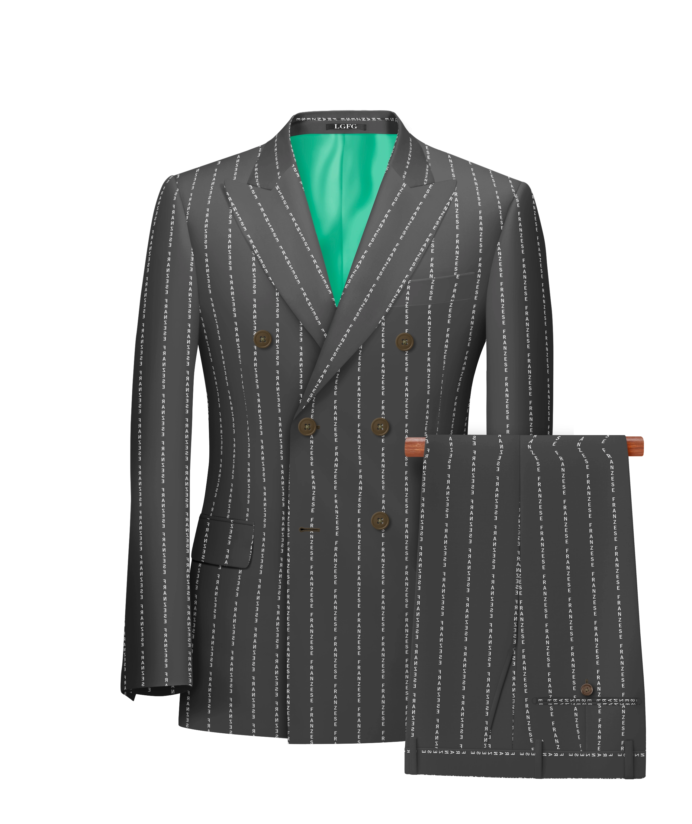 Grey Custom Message in Your Pinstripe