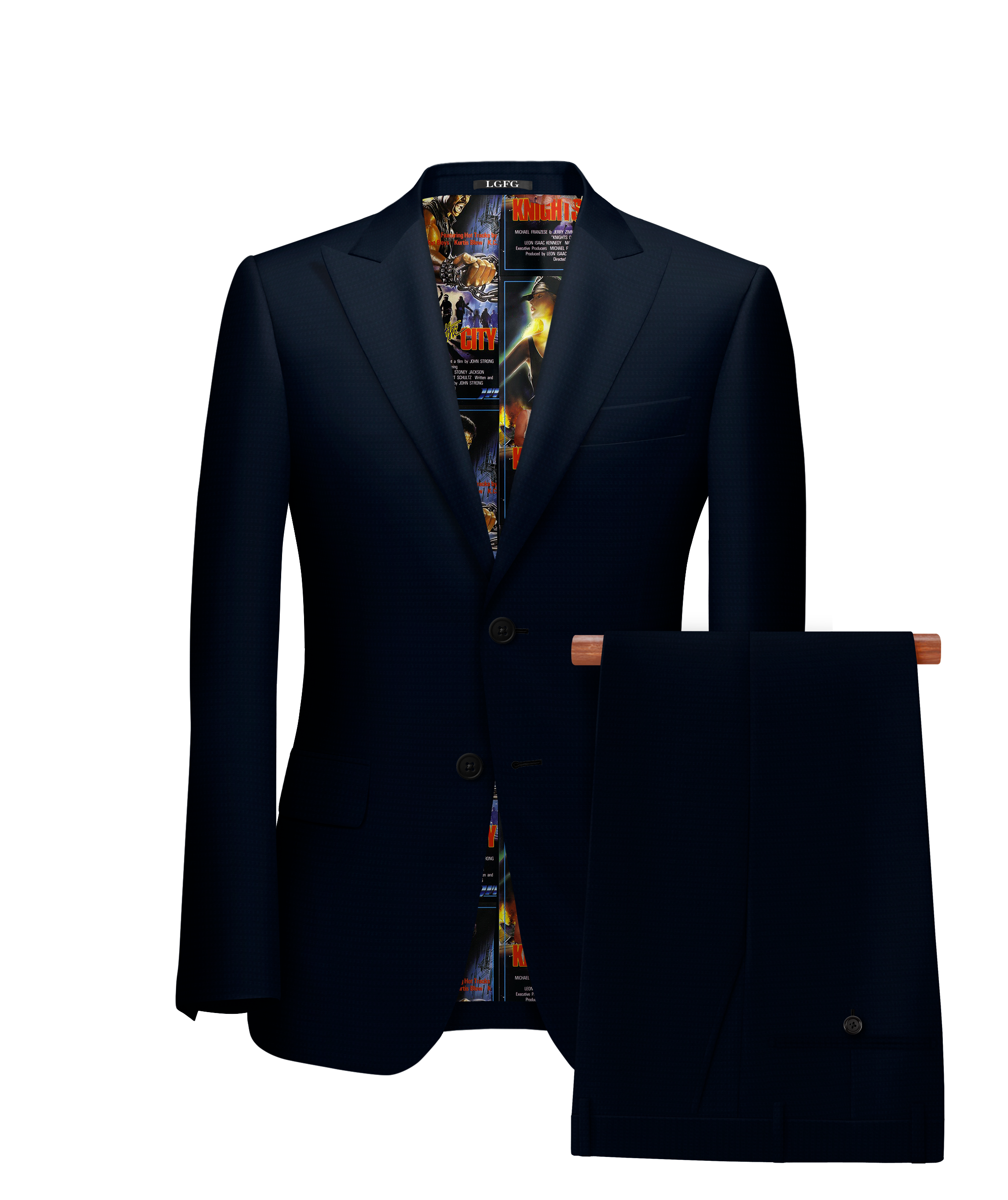 Navy Movie Blue Kennedy All-Season, 2 Button Single Breasted LGFG Suit