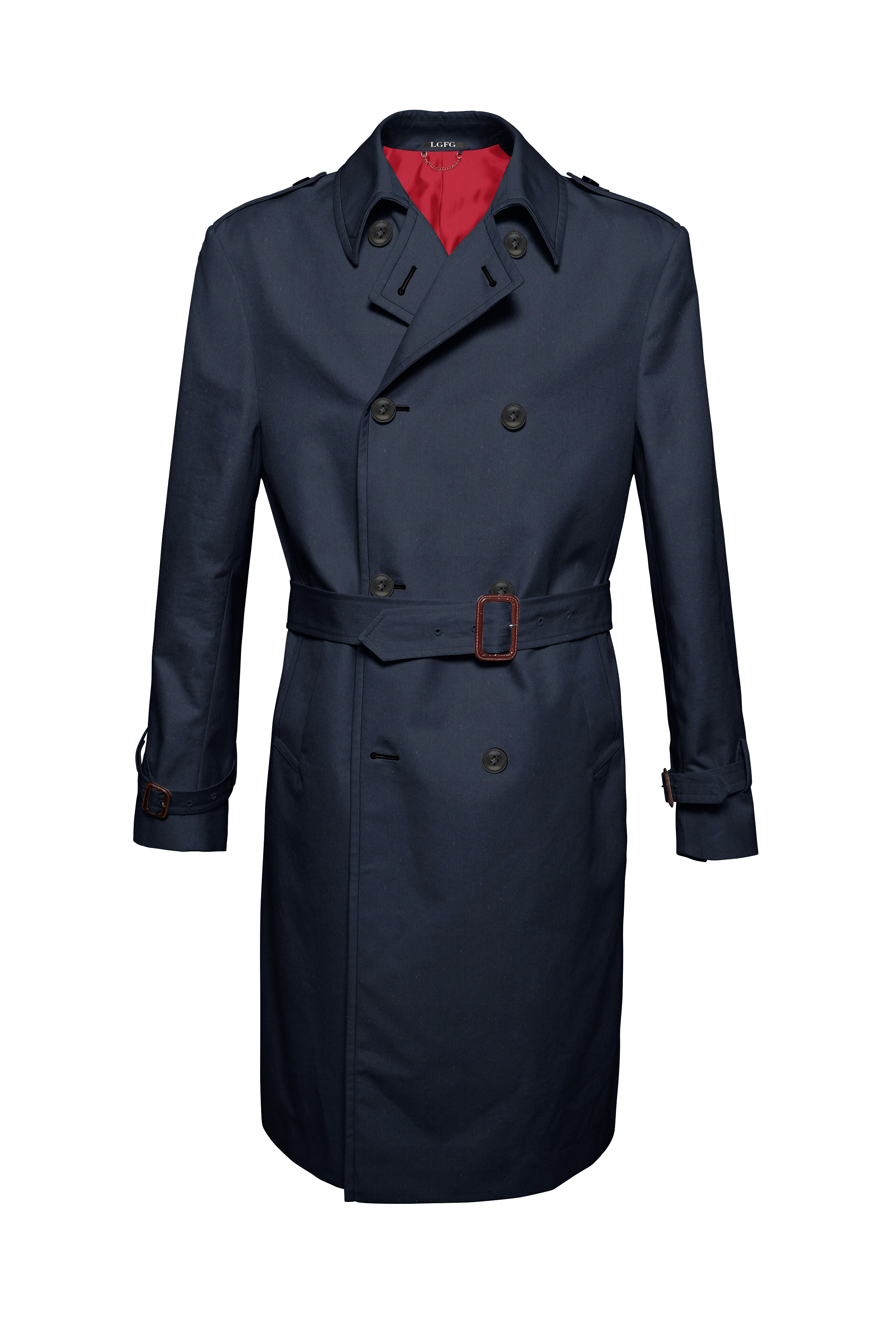 Navy Mobster Double Breasted Raincoat