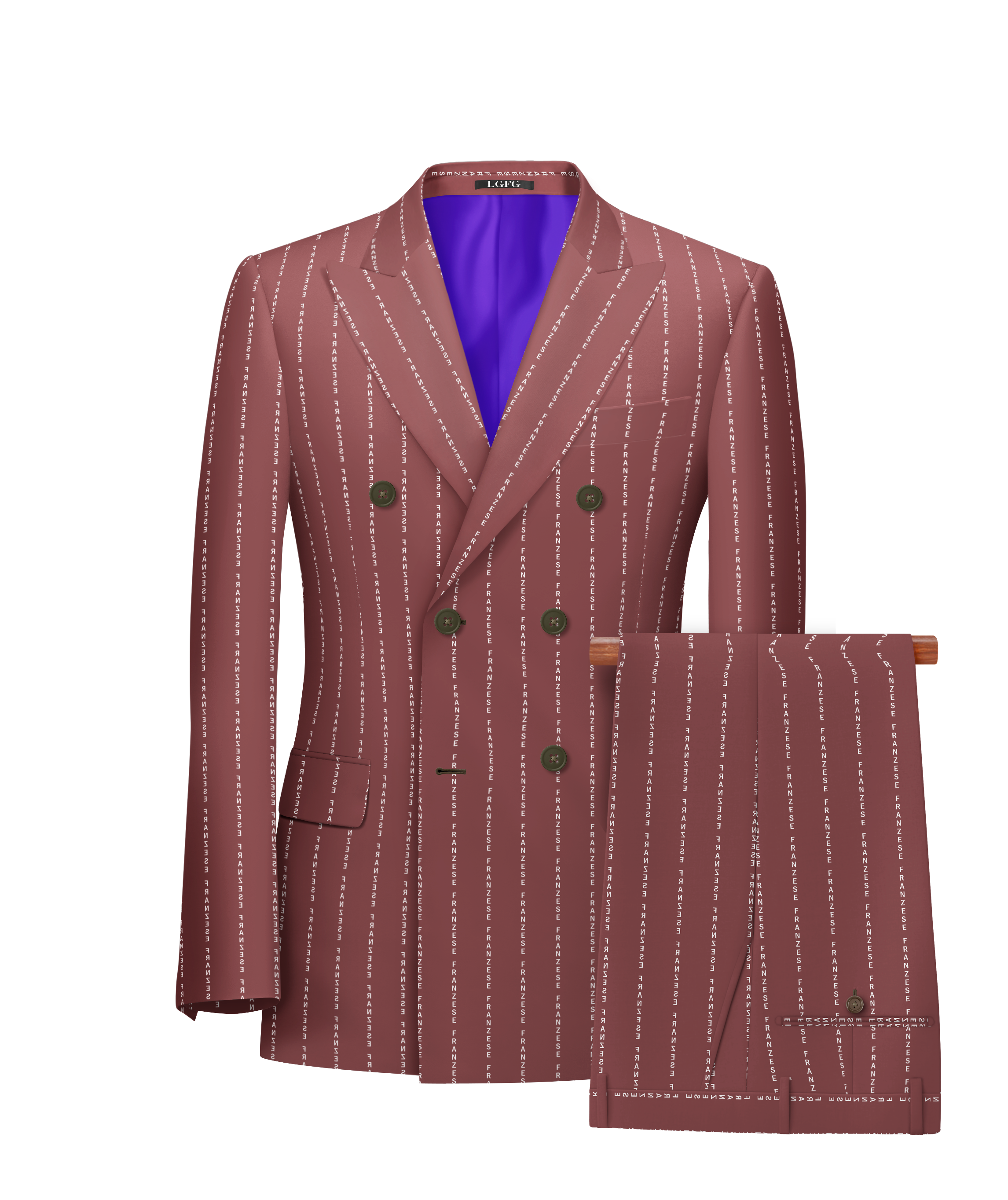 Rose Custom Message in Your Pinstripe